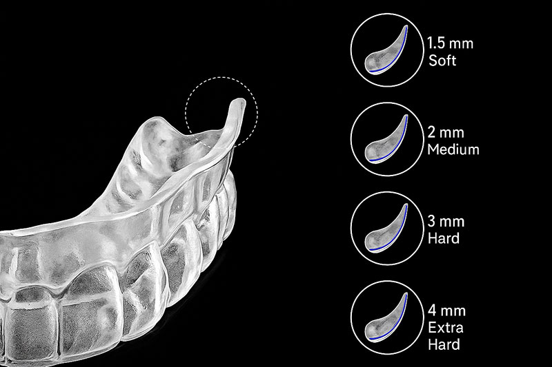 night guard Thickness and Hardness Options