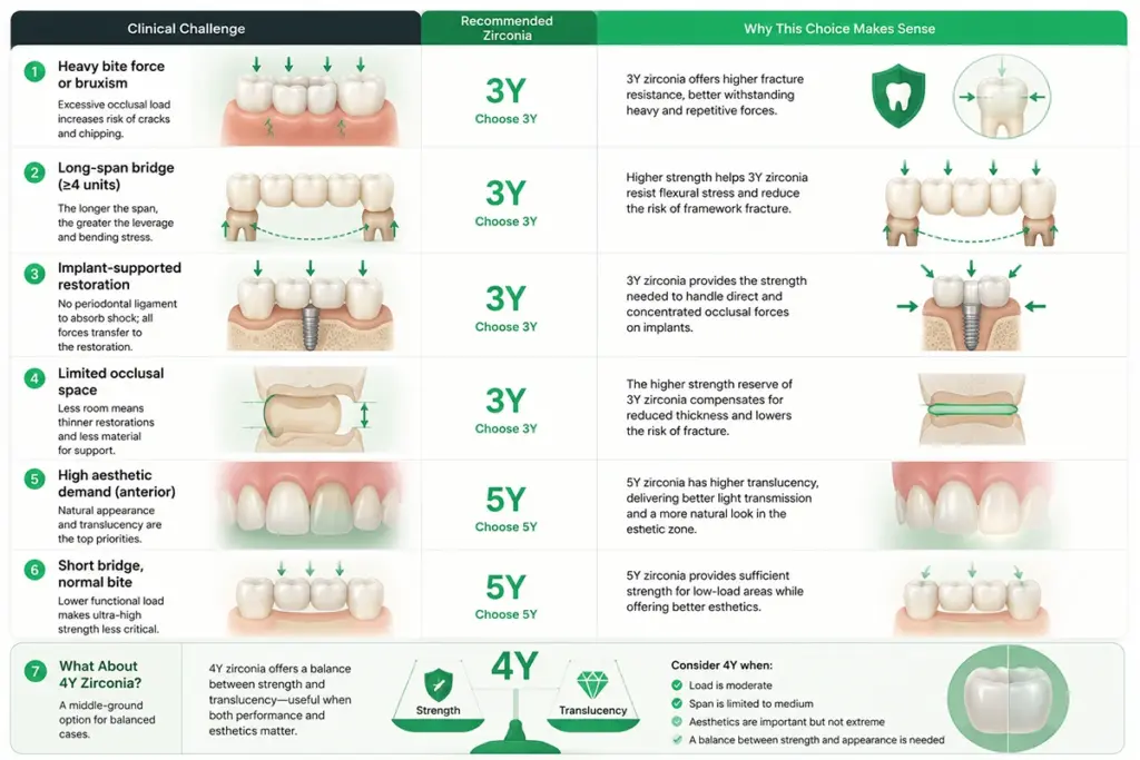 Clinical Challenges and Solutions of 3Y and 5Y Zirconia