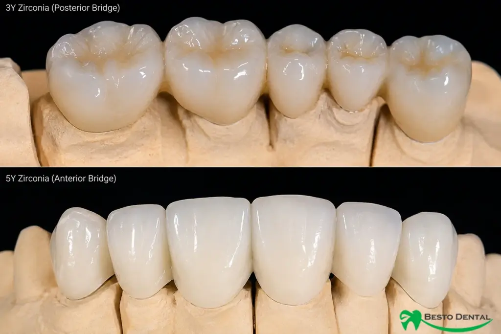 Typical Clinical Applications of 3Y and 5Y Zirconia