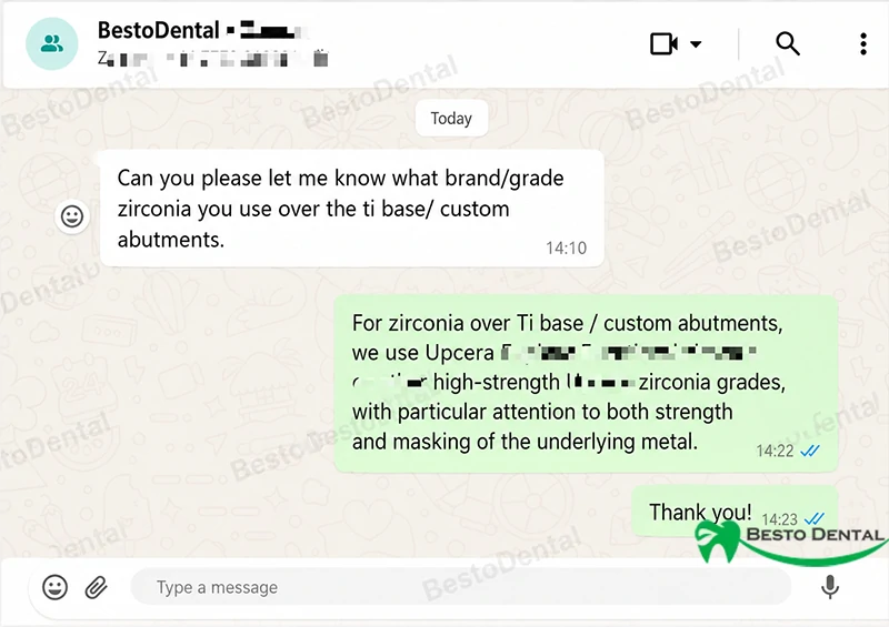 metal abutment underneath can be properly masked