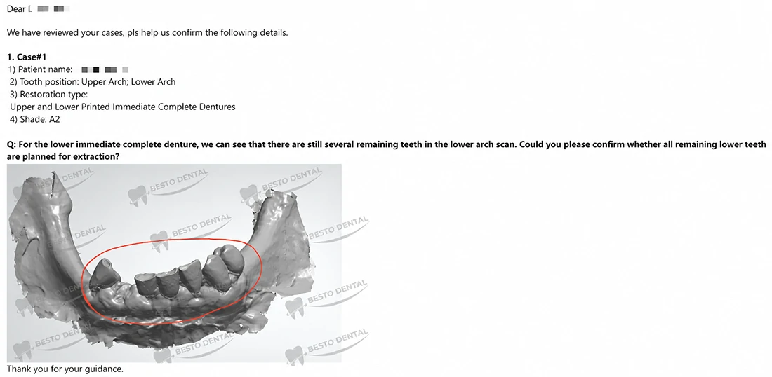 teeth removal confirmation